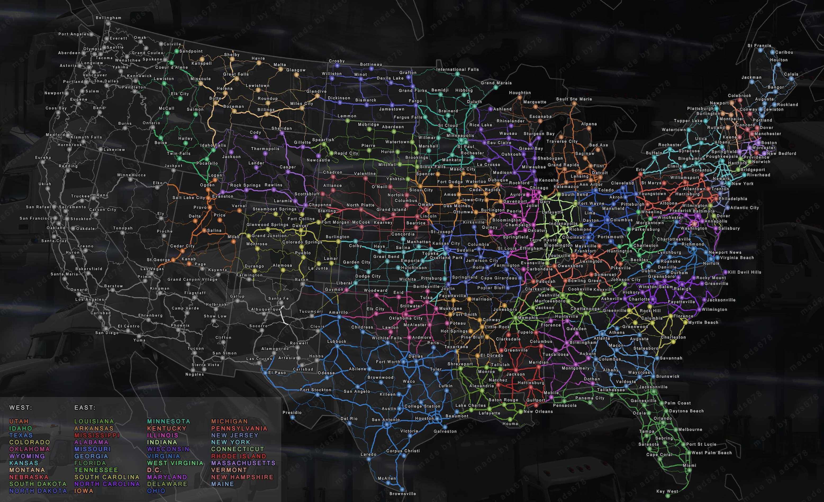 American Truck Simulator Full Map