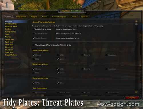 Как настроить аддон tidy plates