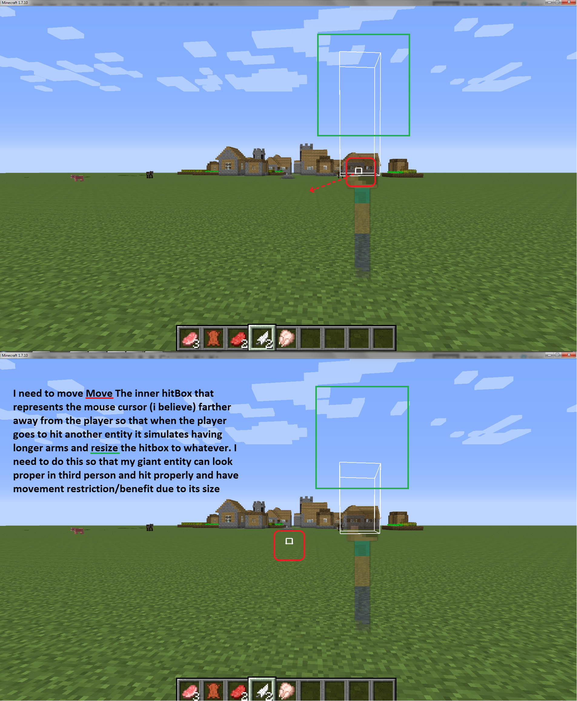 Как работают хитбоксы в minecraft